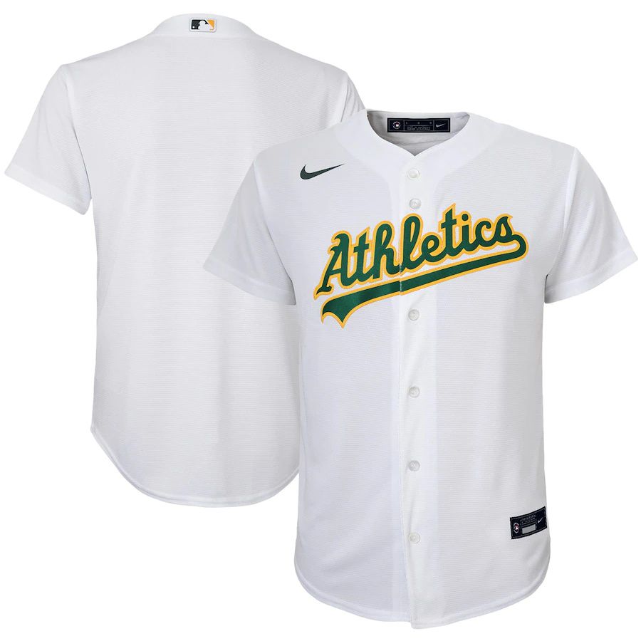 Youth Oakland Athletics Nike White Home Replica Team MLB Jerseys-0